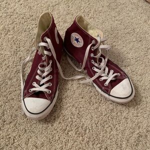 Maroon High top converse
